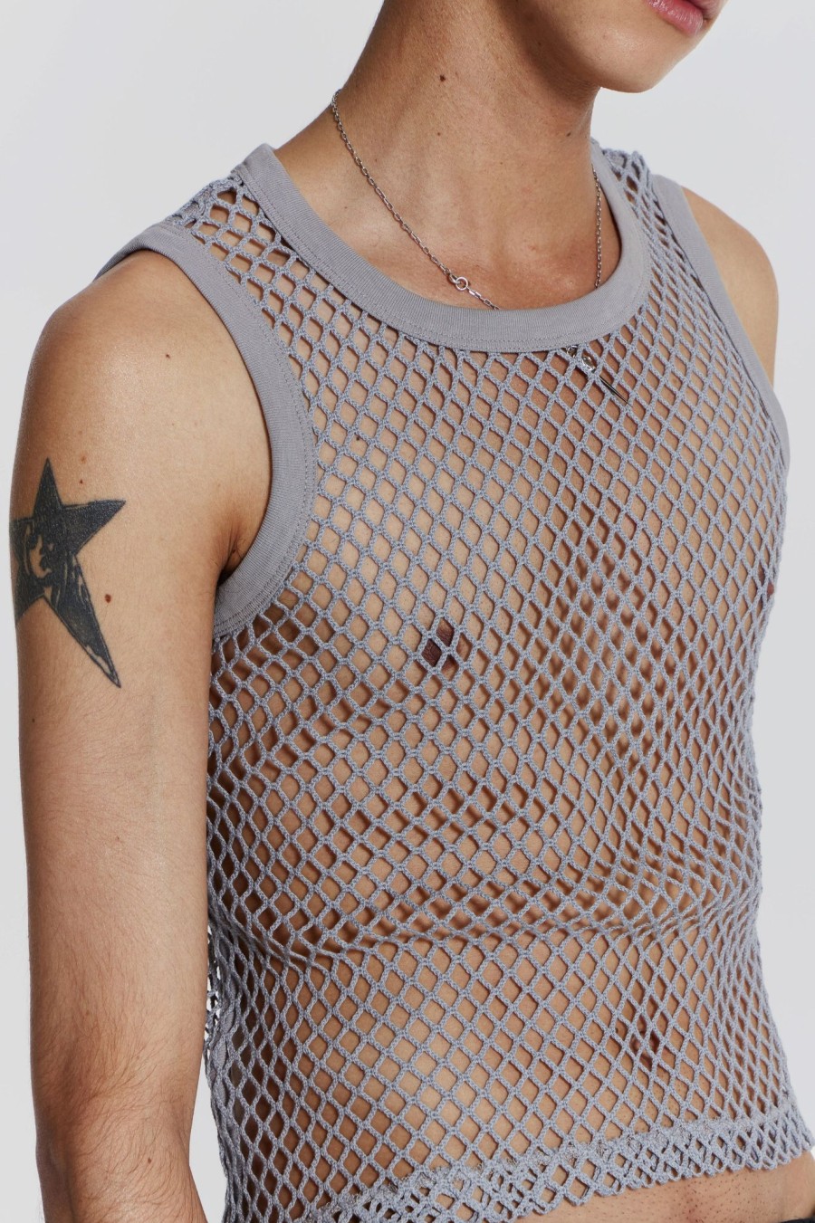 Men Jaded London Vests | Chain Grey Vest