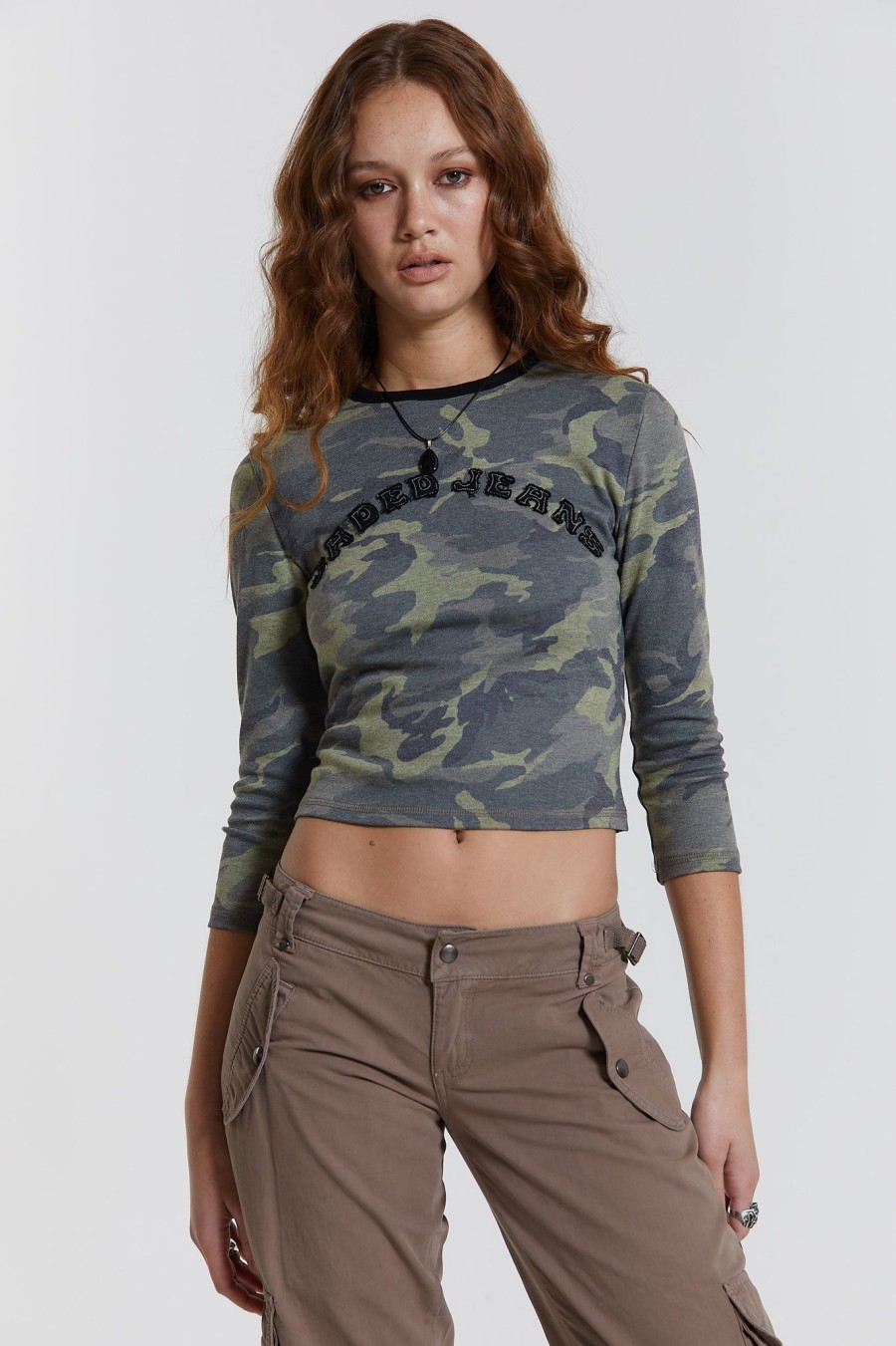 Women Jaded London T-Shirts | Marsh Long Sleeve Top