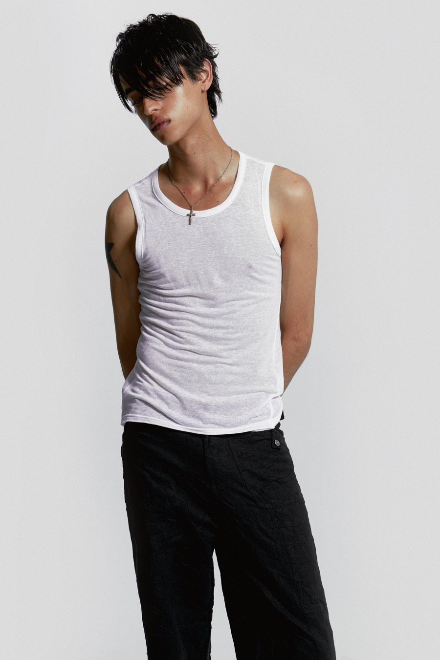 Men Jaded London Vests | White Mist Vest