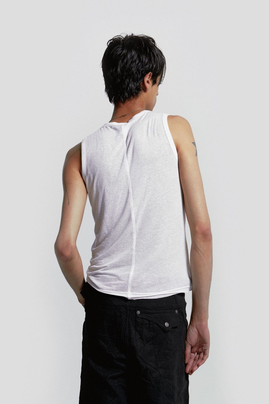 Men Jaded London Vests | White Mist Vest