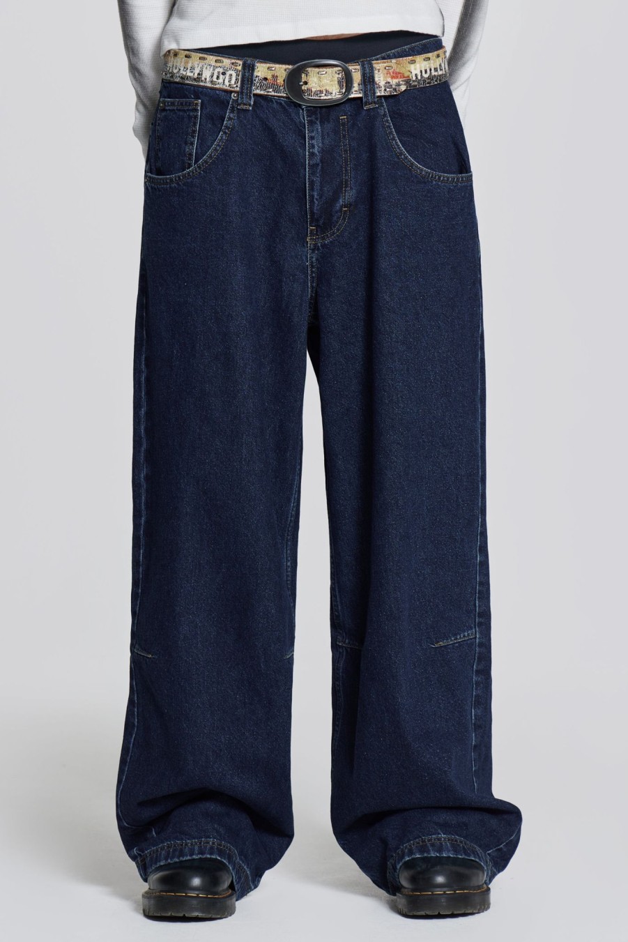 Women Jaded London Colossus Jeans | Indigo Low Rise Colossus Baggy Jeans