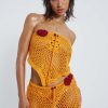 Women Jaded London Knitwear | Honolulu Asymmetric Crochet Boob Tube