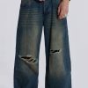 Women Jaded London Colossus Jeans | Washed Blue Busted Colossus Jeans