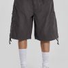 Men Jaded London Parachute Pants | Vintage Grey Parachute Cargo Shorts