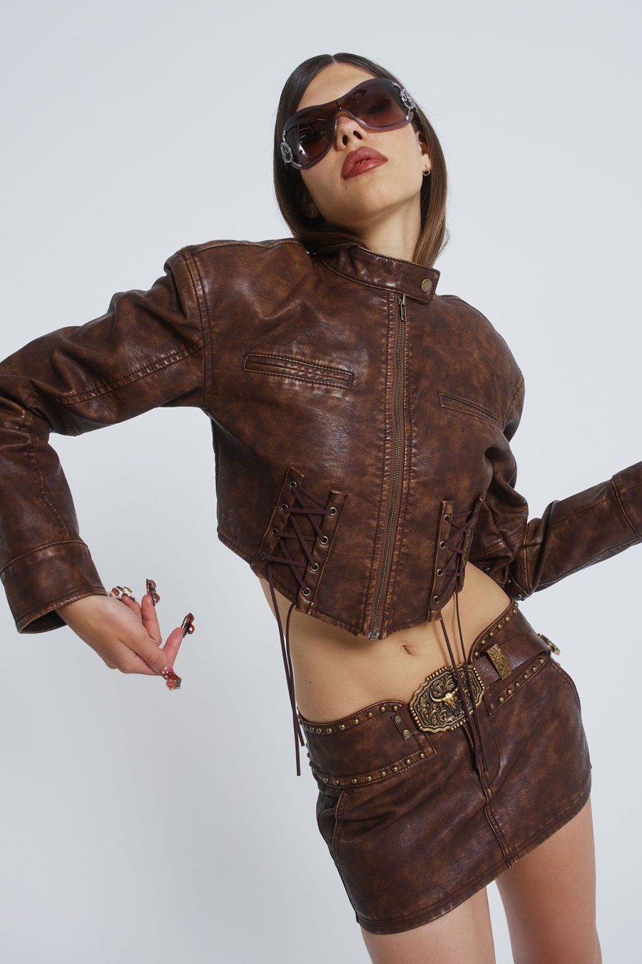 Women Jaded London | Easy Rider Faux Leather Jacket