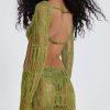 Women Jaded London Maxi Dresses | Moss Green Metallic Umbra Maxi Dress