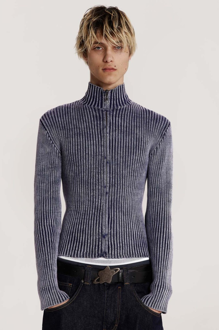 Men Jaded London | Blue Lucid Knit Track Top