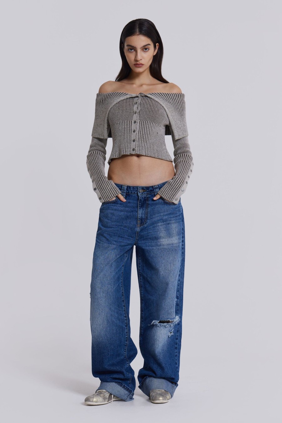 Women Jaded London Jeans | Sonic Jeans In Vintage Blue Wash