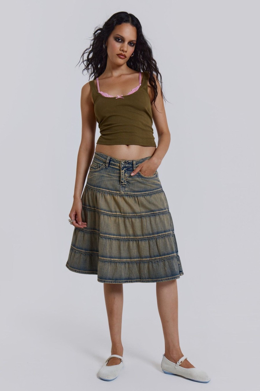 Women Jaded London Denim Skirts | Kutki Denim Midi Skirt