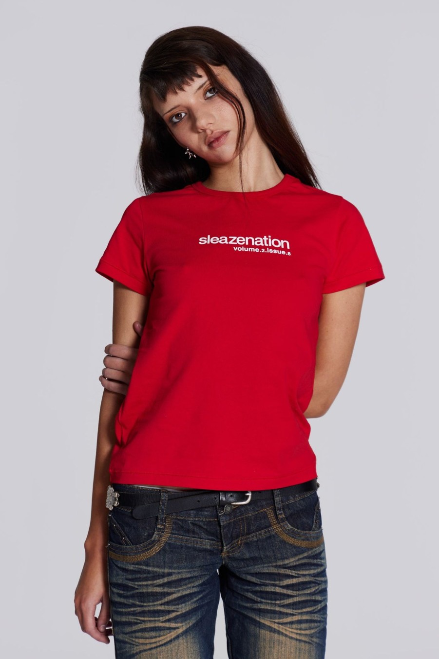 Women Jaded London T-Shirts | Red How Are You? Tee