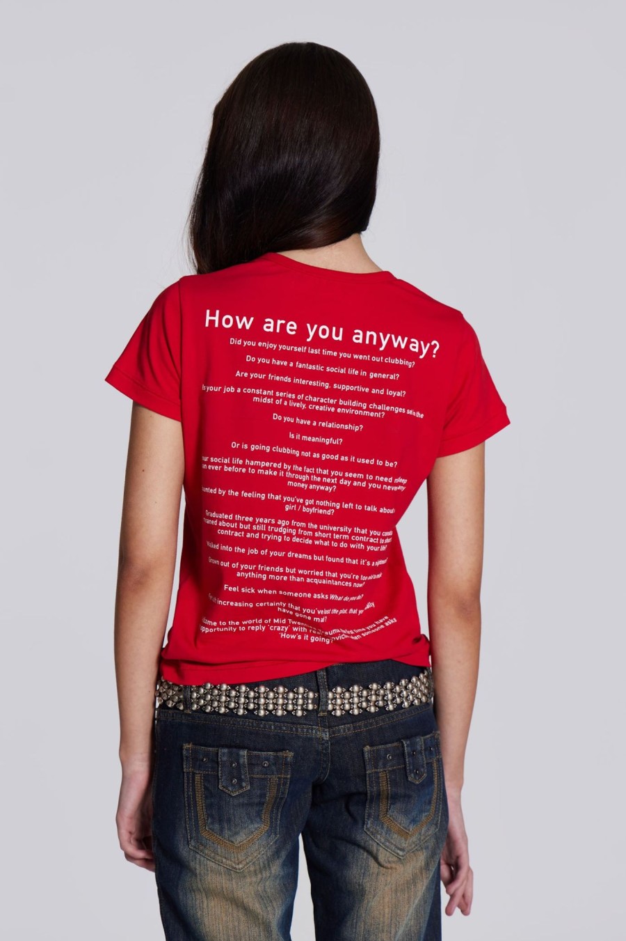 Women Jaded London T-Shirts | Red How Are You? Tee