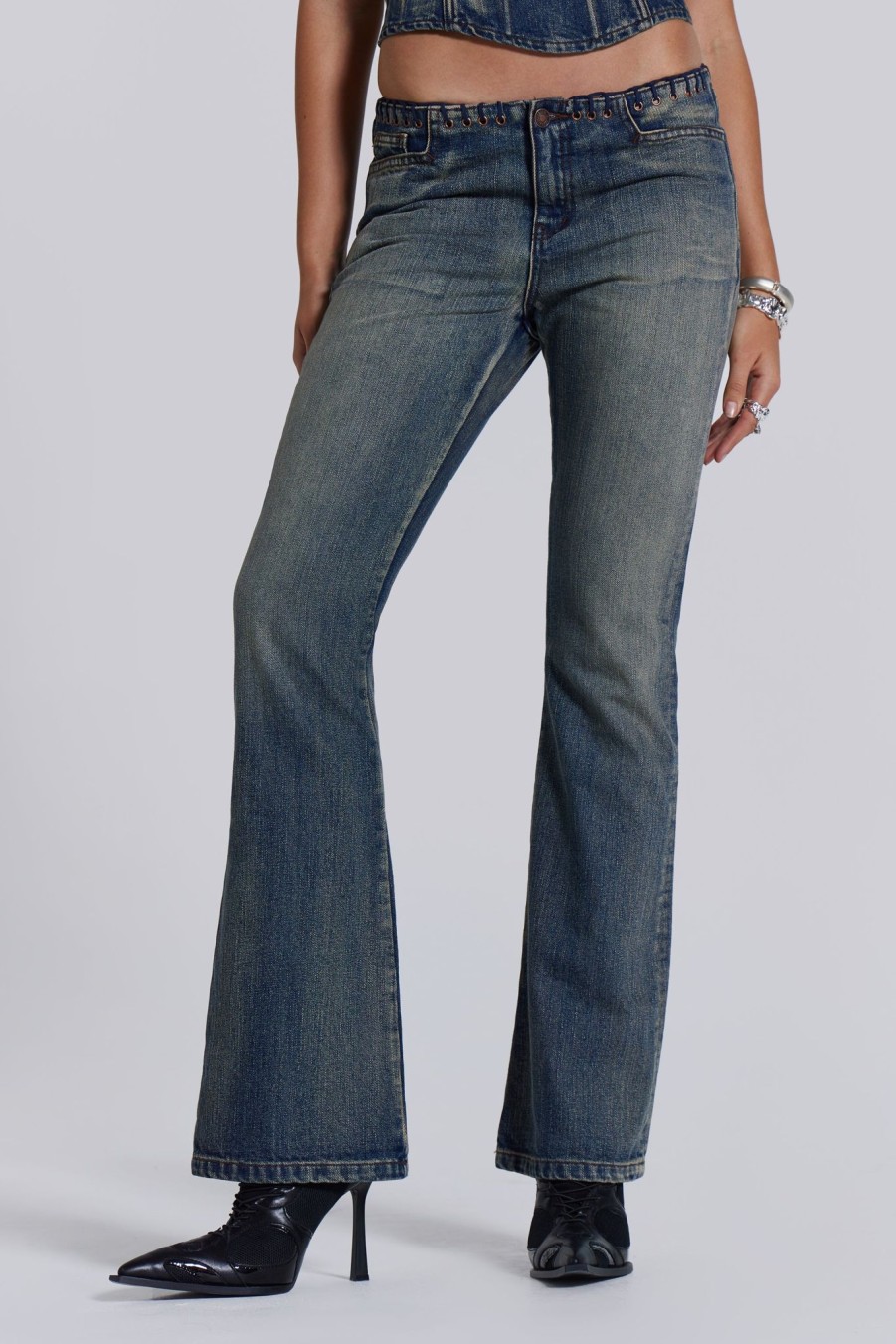 Women Jaded London | Elia Slim Fit Bootcut Jeans