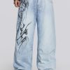 Women Jaded London Colossus Jeans | Blue Decal Colossus Jeans