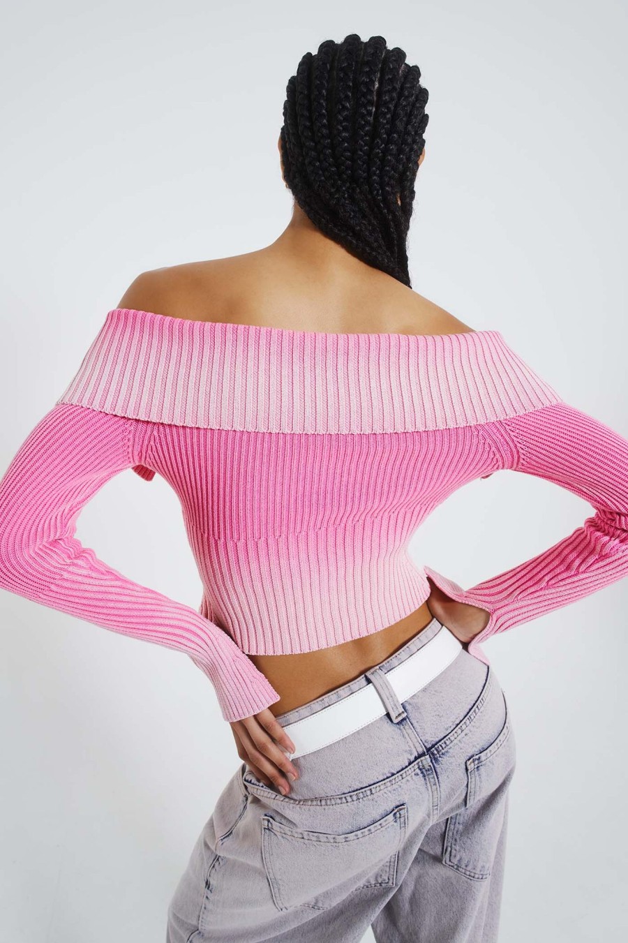 Women Jaded London Knitwear | Candy Pink Tribeca Knitted Top