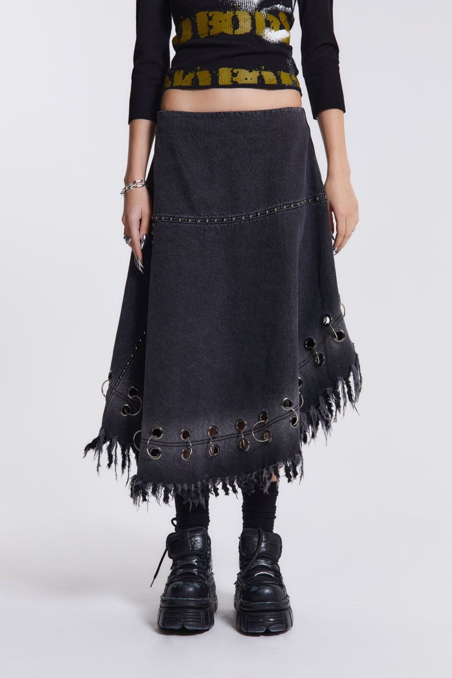 Women Jaded London Denim Skirts | Vendetta Denim Midi Skirt