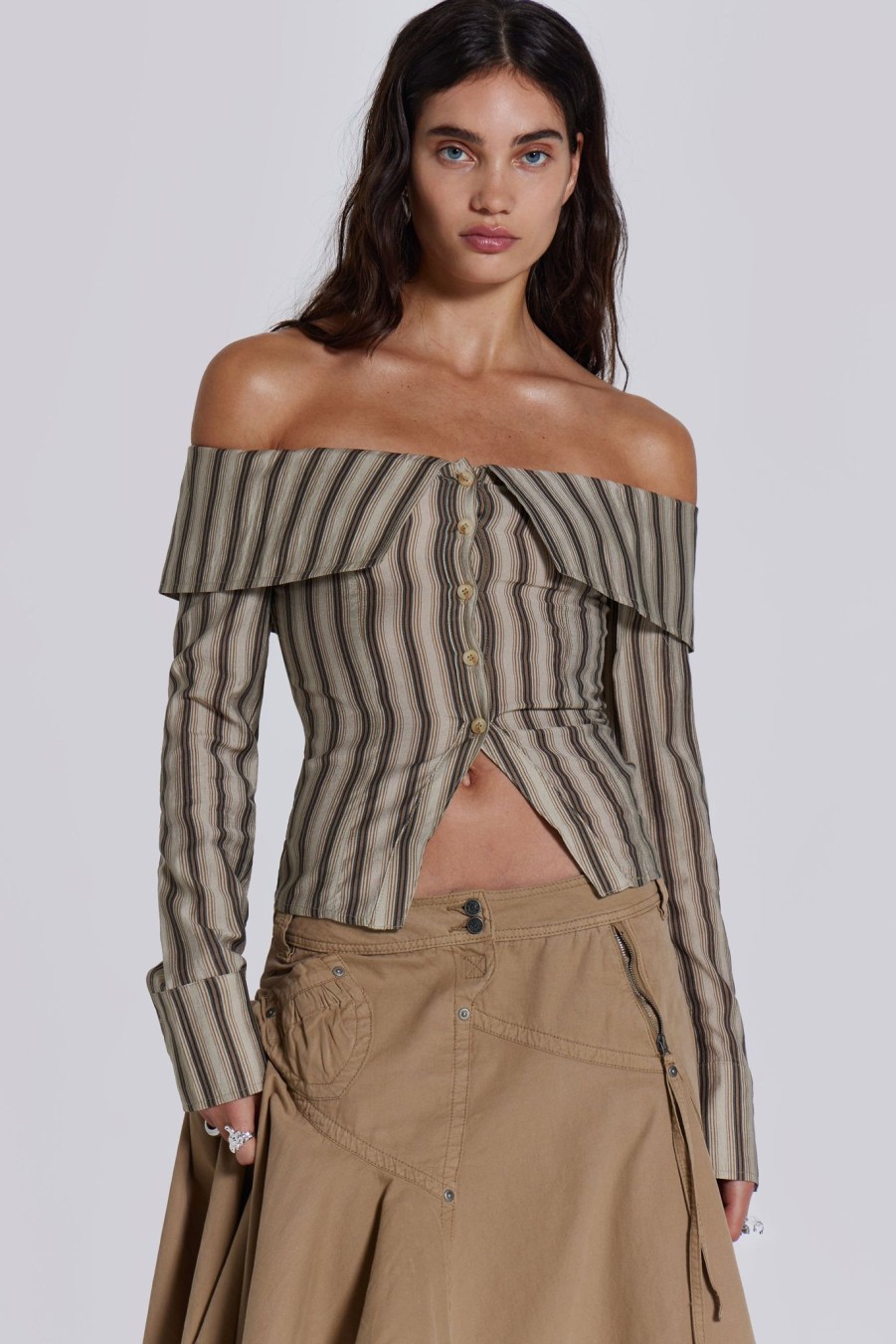 Women Jaded London Bandeau Tops | Emra Off The Shoulder Shirt