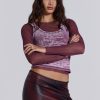 Women Jaded London Long Sleeve Tops | Lia Top In Magenta