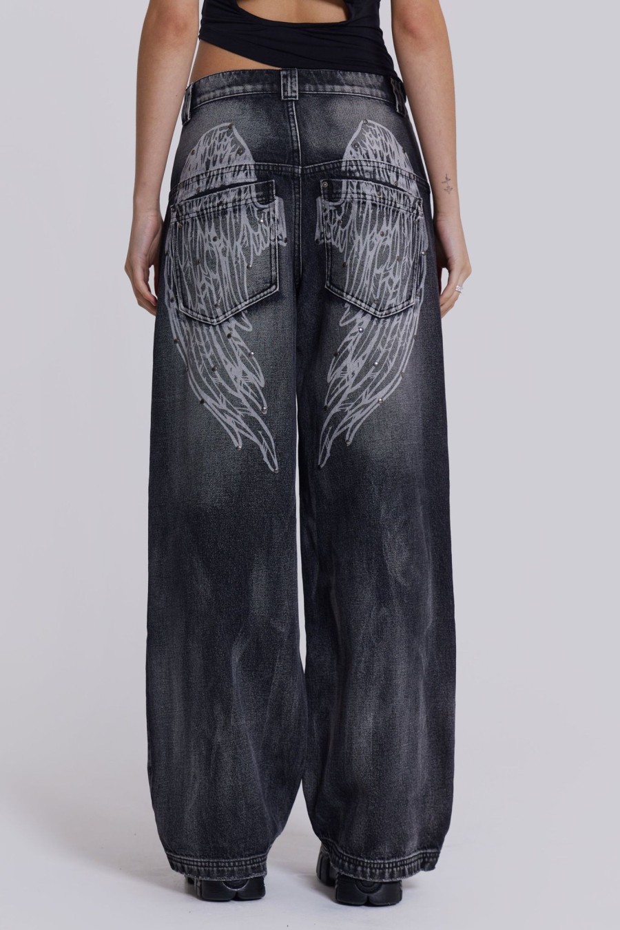 Women Jaded London Jeans | Black Ethereal Colossus Jeans