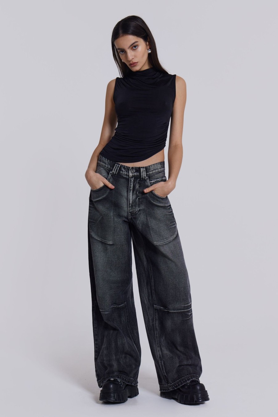 Women Jaded London Jeans | Black Ethereal Colossus Jeans