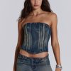 Women Jaded London | Elia Denim Corset Top