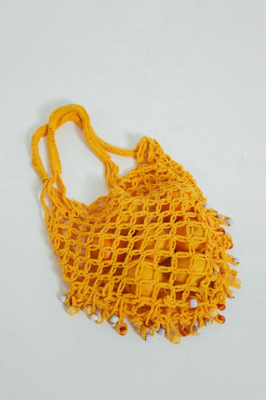 Women Jaded London Knitwear | Canary Knit Bag With Beaded Trim