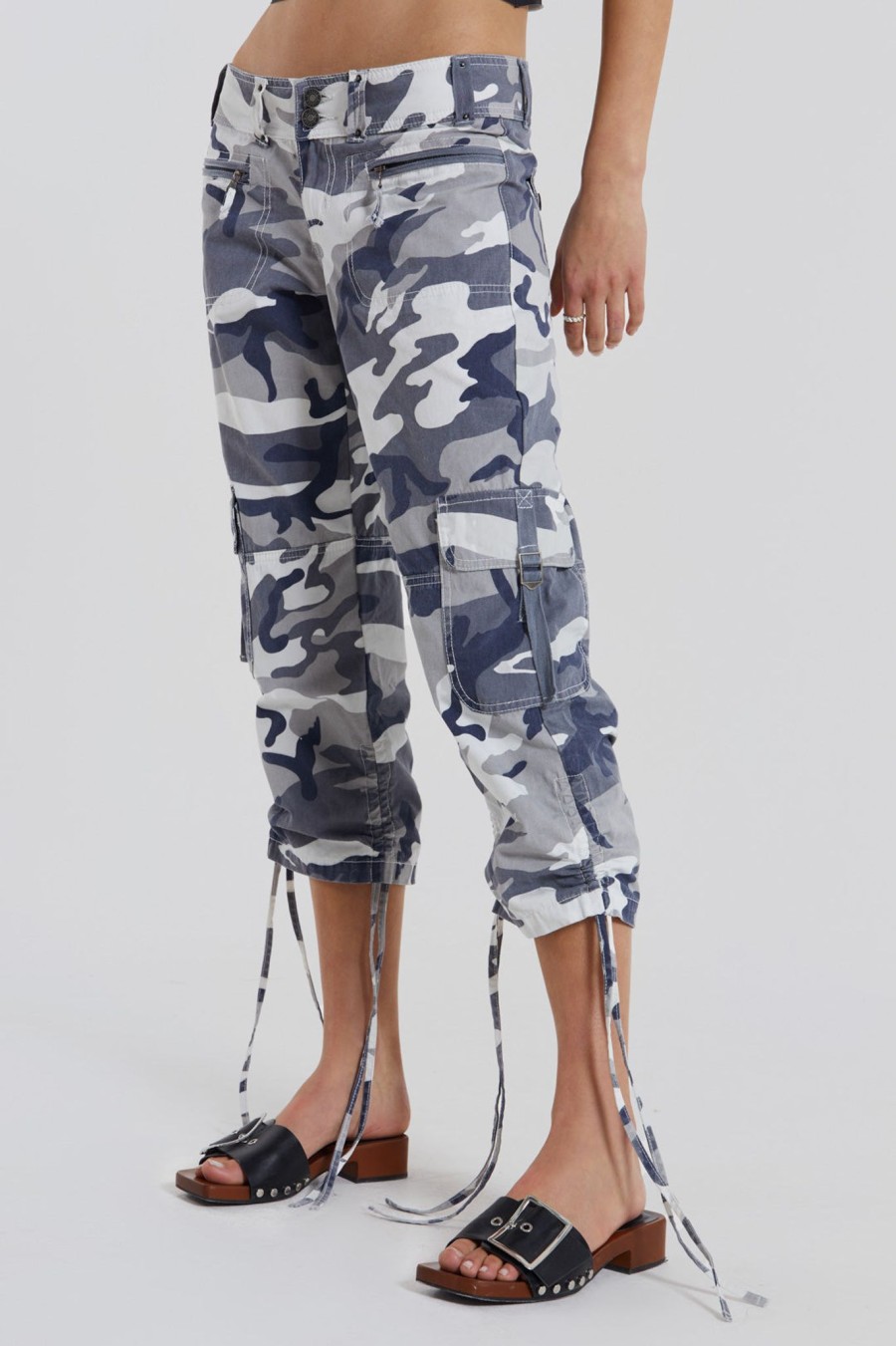 Women Jaded London Trousers & Pants | Camo Capri Cargos