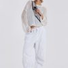 Women Jaded London Trousers & Pants | White Parachute Cargo Pants