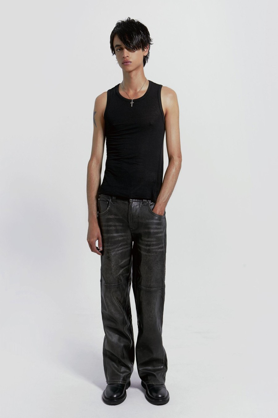 Men Jaded London Vests | Black Mist Vest