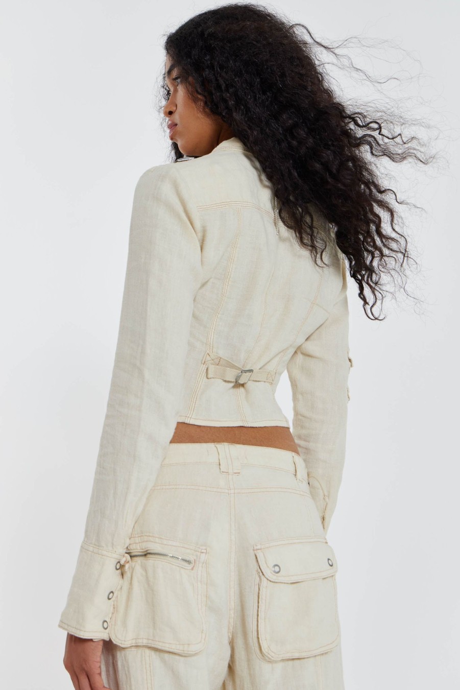 Women Jaded London | Santal Linen Cargo Shirt