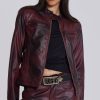 Women Jaded London | Oxblood Piston Jacket