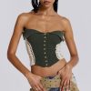 Women Jaded London Knitwear | Akio Knitted Corset Top