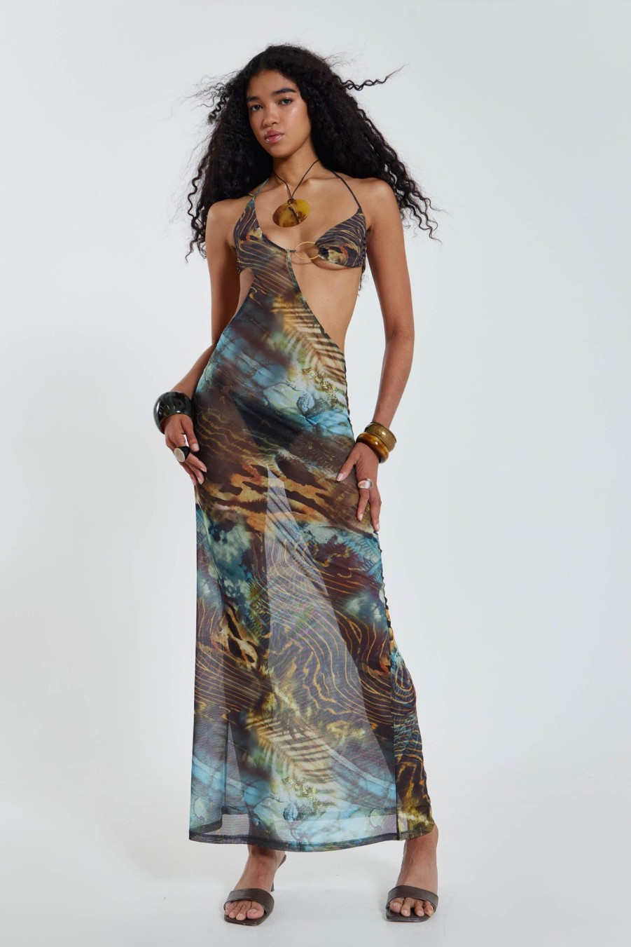 Women Jaded London Maxi Dresses | Oceana Mesh Maxi Dress