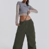 Women Jaded London Trousers & Pants | Khaki Parachute Cargo Pants